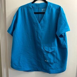 Figs Extreme Blue V-Neck Scrub Top